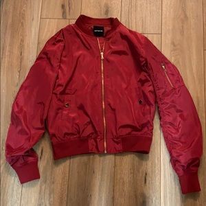 A red wind breaker
